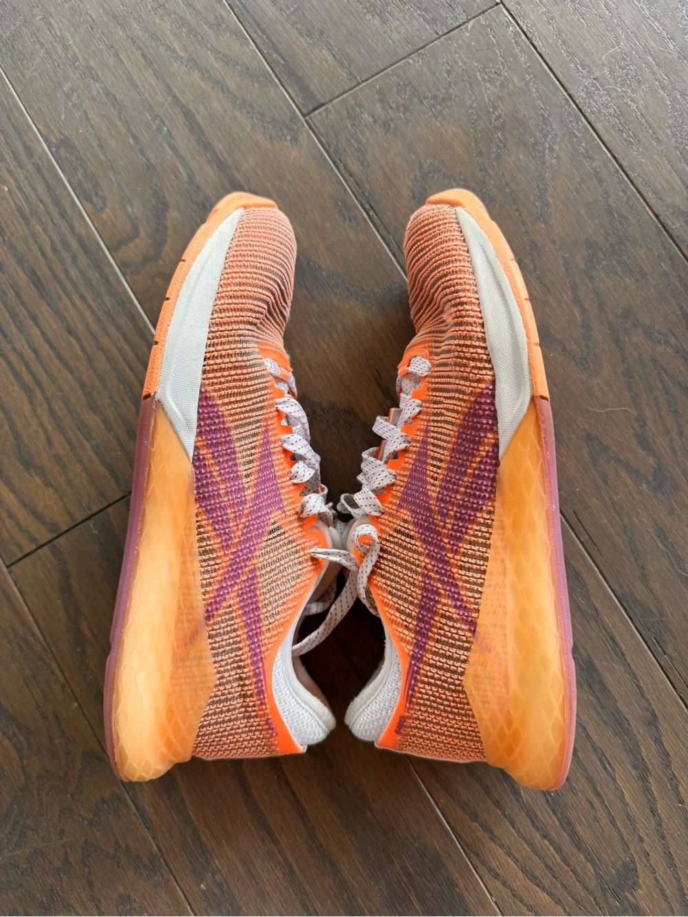 Reebok CrossFit Lightweight Orange Knit Women's Athletic Sneakers